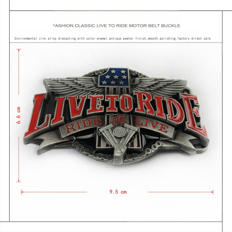 BULLZINE cinka sakausējuma Western Denim motocikla jostas sprādze 02491 retro ikdienas modes jostas sprādze