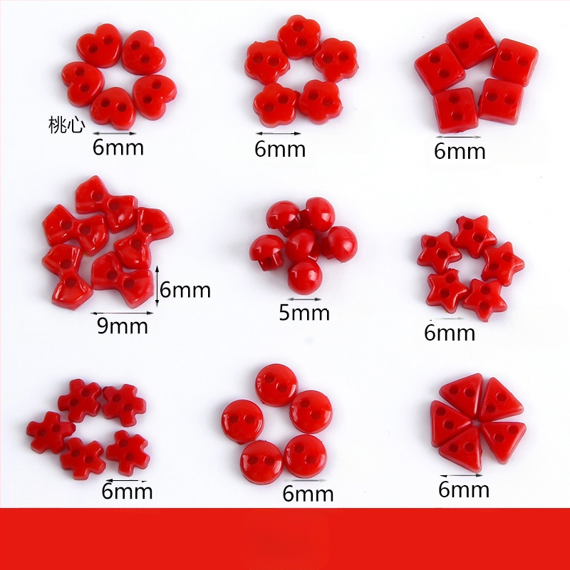 Plastikust väike nööp, miniatuurne värviline käsitööna valminud isetehtud joonistusnööp, ploomiõie nööp, virsikukujuline süda, viieharuline täht, väike nööp 6 mm