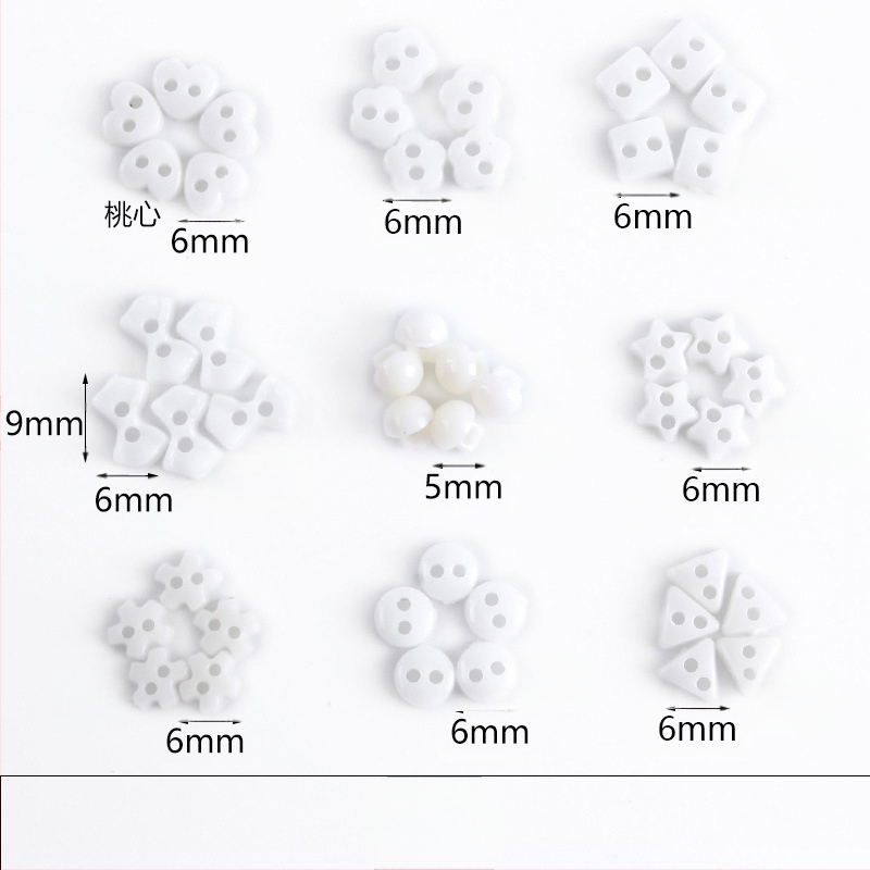 Plastikust väike nööp, miniatuurne värviline käsitööna valminud isetehtud joonistusnööp, ploomiõie nööp, virsikukujuline süda, viieharuline täht, väike nööp 6 mm