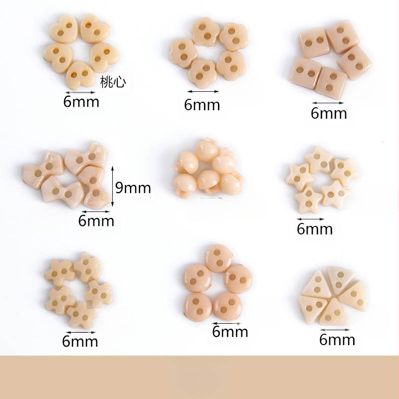 Plastikust väike nööp, miniatuurne värviline käsitööna valminud isetehtud joonistusnööp, ploomiõie nööp, virsikukujuline süda, viieharuline täht, väike nööp 6 mm