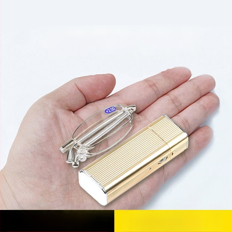 Kiváló minőségű kristályüveg összecsukható olvasószemüvegek középkorú és idős, nagyfelbontású férfi és női divatos, ultra-könnyű, hordozható, ultra-könnyű, régi szemüvegekhez