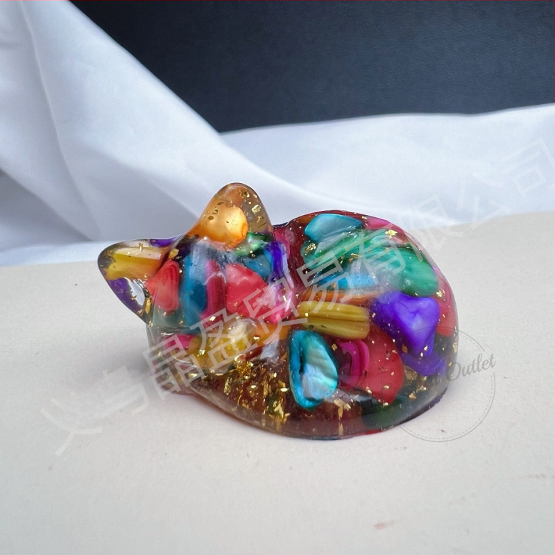 Természetes kristály kavics gyanta ragasztó cica fekvő macska díszek határokon átnyúló forró külkereskedelmi ellátás nagykereskedelem