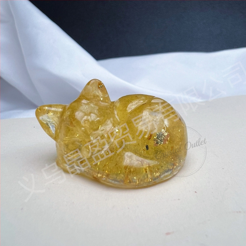 Természetes kristály kavics gyanta ragasztó cica fekvő macska díszek határokon átnyúló forró külkereskedelmi ellátás nagykereskedelem