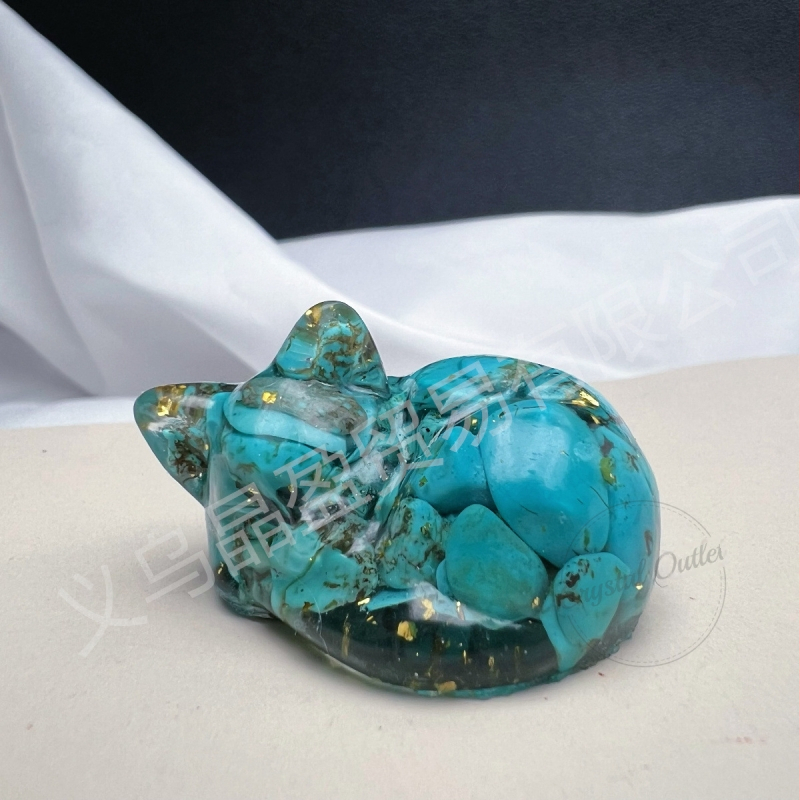 Természetes kristály kavics gyanta ragasztó cica fekvő macska díszek határokon átnyúló forró külkereskedelmi ellátás nagykereskedelem