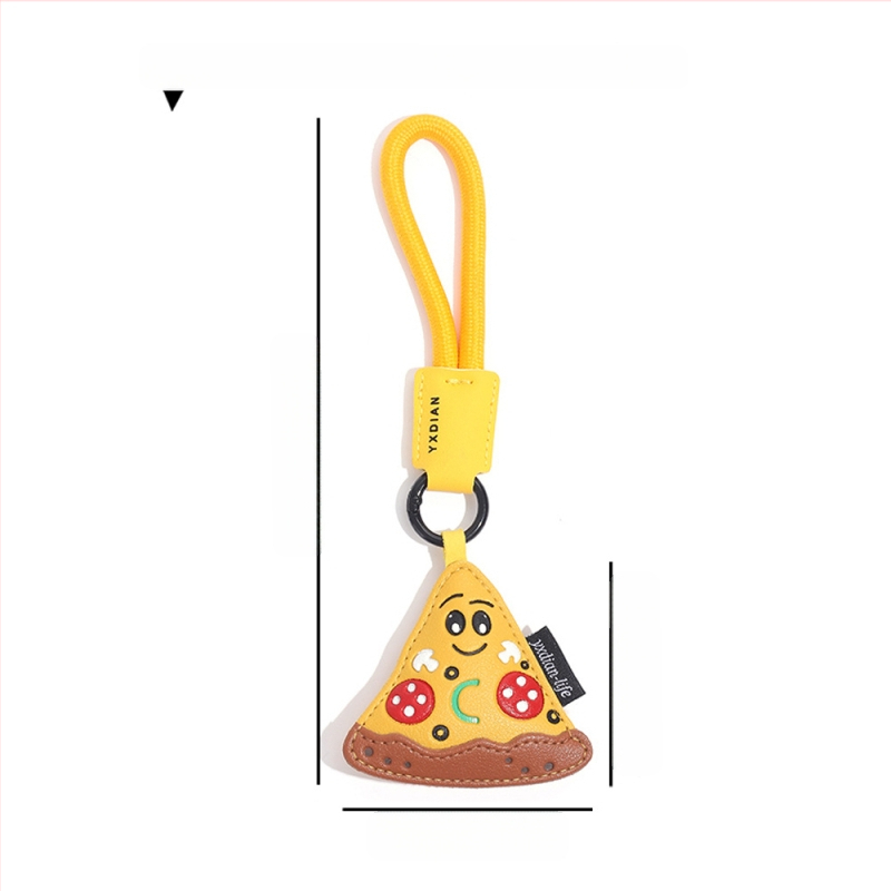 Eredeti valódi kreatív bőr fánk kulcstartó lányoknak iskolatáska medál rajzfilm aranyos stílusú medál nagykereskedelem