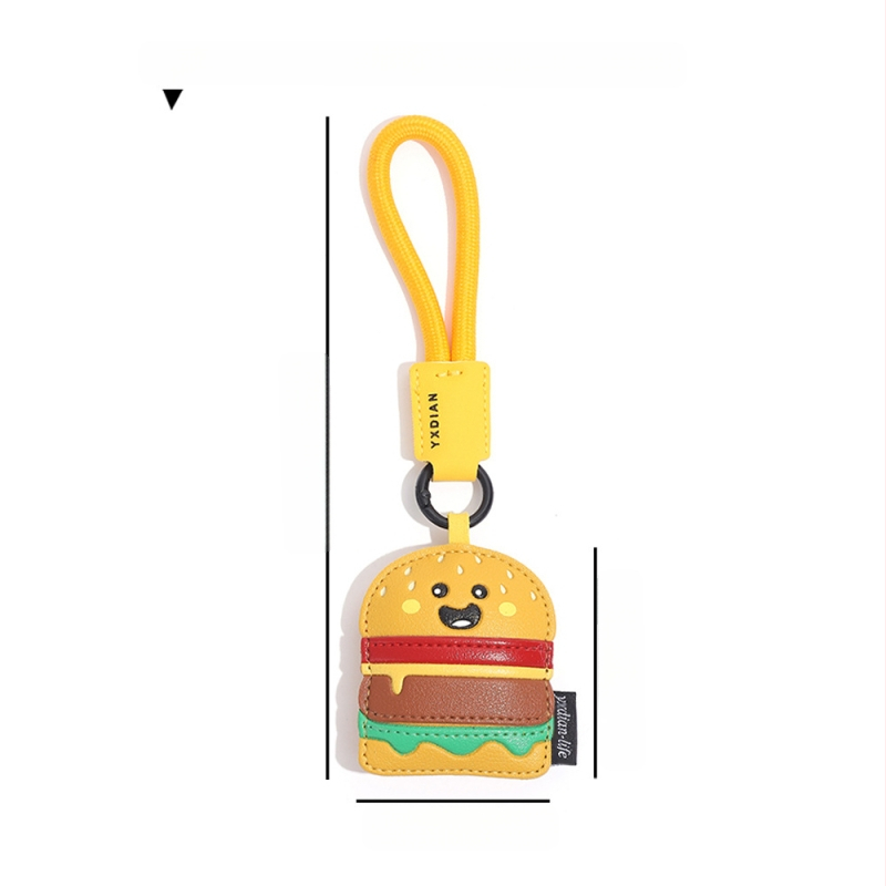 Eredeti valódi kreatív bőr fánk kulcstartó lányoknak iskolatáska medál rajzfilm aranyos stílusú medál nagykereskedelem