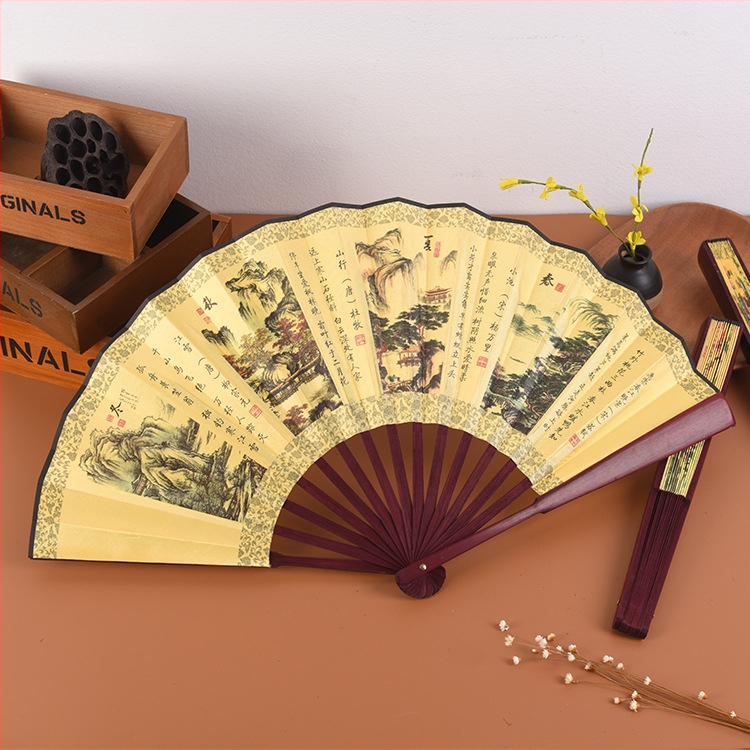Ανεμιστήρας Προσαρμοσμένος Πτυσσόμενος Ανεμιστήρας Qingming Shanghe Σχήμα Κινέζικου Στυλ Εξαιρετικός Ανεμιστήρας Μεταξωτού Υφάσματος Διαφήμιση Αντίκες Ανεμιστήρας Χονδρική