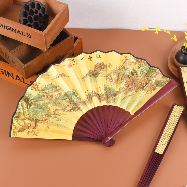 Ανεμιστήρας Προσαρμοσμένος Πτυσσόμενος Ανεμιστήρας Qingming Shanghe Σχήμα Κινέζικου Στυλ Εξαιρετικός Ανεμιστήρας Μεταξωτού Υφάσματος Διαφήμιση Αντίκες Ανεμιστήρας Χονδρική