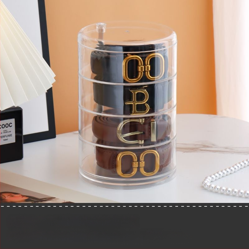 Moteriško diržo daugiasluoksnė papuošalų karolių laikymo dėžutė, skirta papuošalų dėžutei, permatoma besisukanti rankų diržų kolekcija