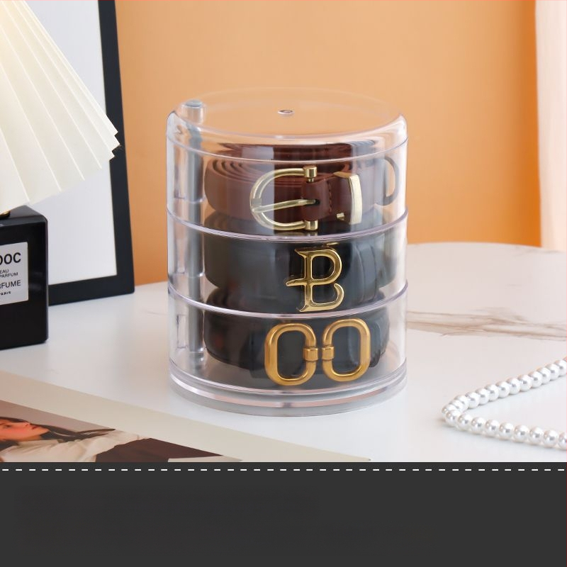 Moteriško diržo daugiasluoksnė papuošalų karolių laikymo dėžutė, skirta papuošalų dėžutei, permatoma besisukanti rankų diržų kolekcija