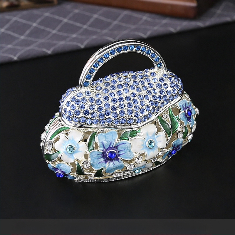 Robbanásveszélyes fém Qibao égő kézműves kínai zománc ékszerdoboz kreatív lakberendezési virágkosár táska kis díszek