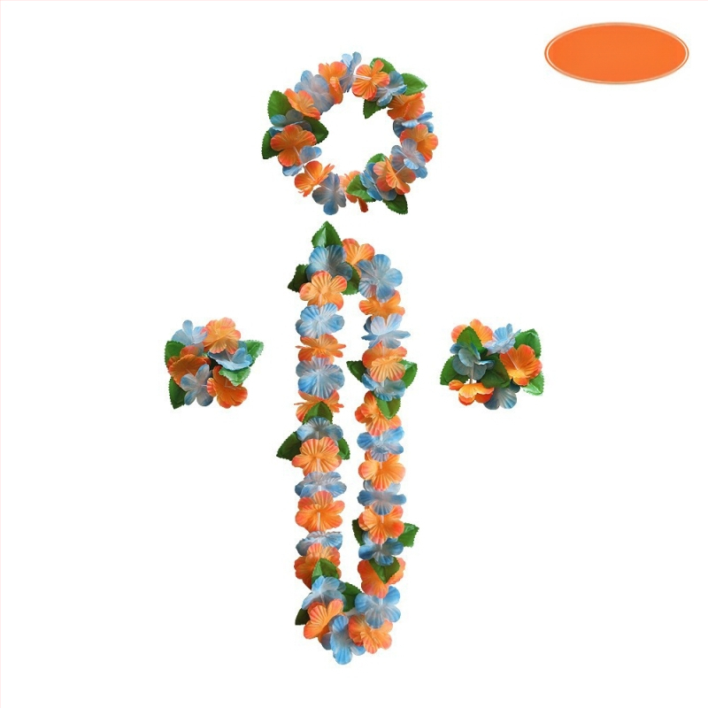 Mereäärne rand Hawaii vaniku kroonlehega 12 värvi neljaosaline kaelakee, pea, sõrmus, käevõru pühadekaunistused
