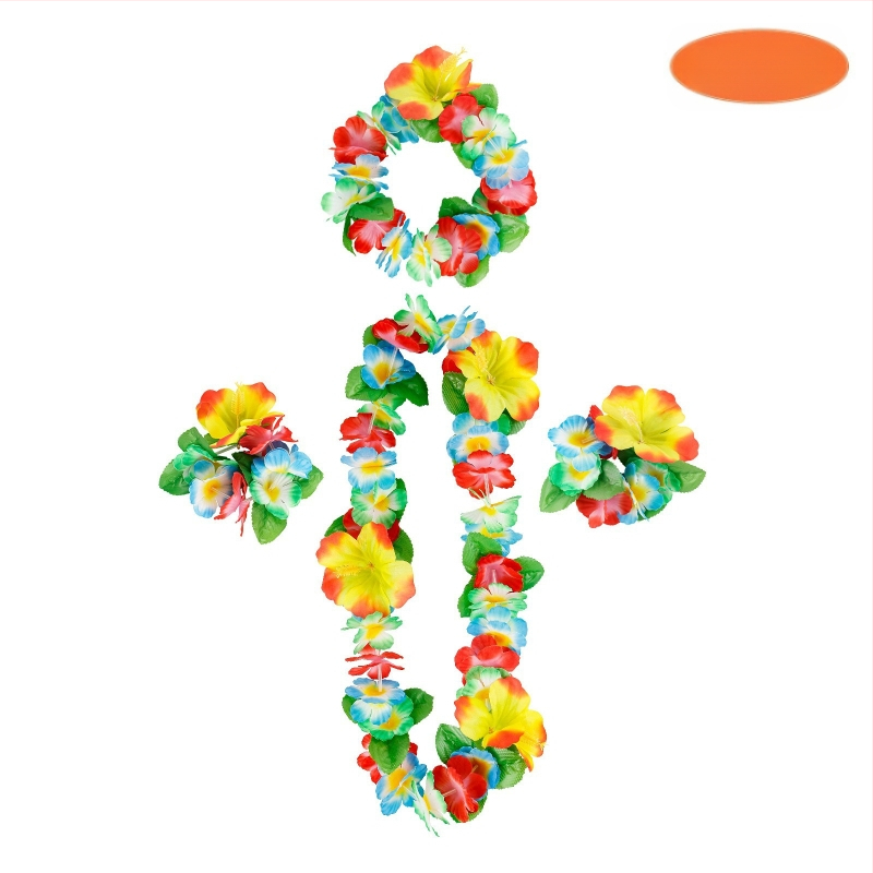 Mereäärne rand Hawaii vaniku kroonlehega 12 värvi neljaosaline kaelakee, pea, sõrmus, käevõru pühadekaunistused