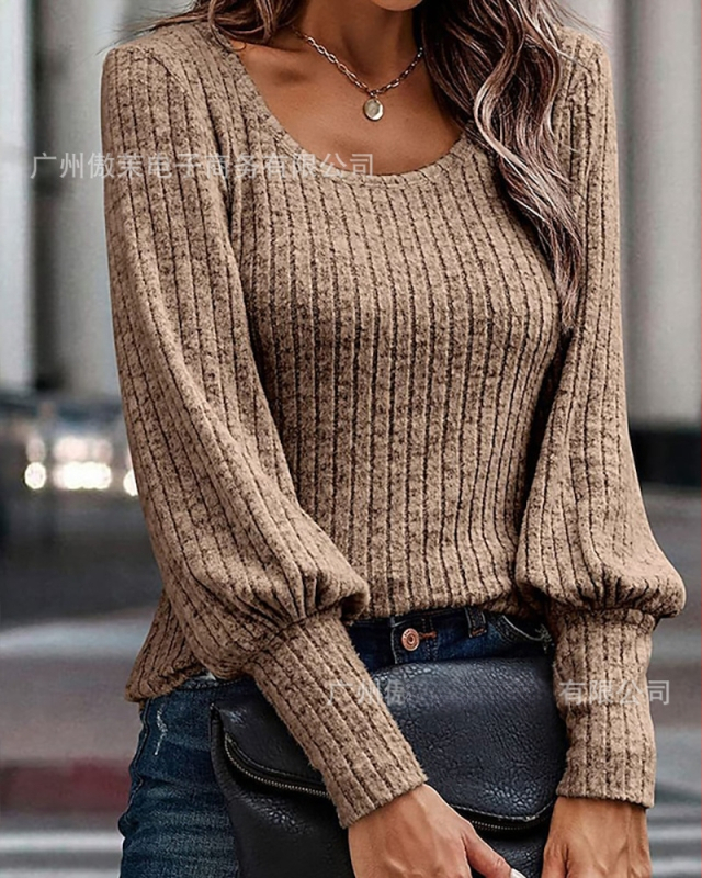 2023 Νέα Γυναικεία Άνοιξη-Καλοκαίρι Νέα Γυναικεία Πλεκτή Λεπτή Μονόχρωμη Στρογγυλή Λαιμόκοψη Μοντέρνο Casual Πουλόβερ