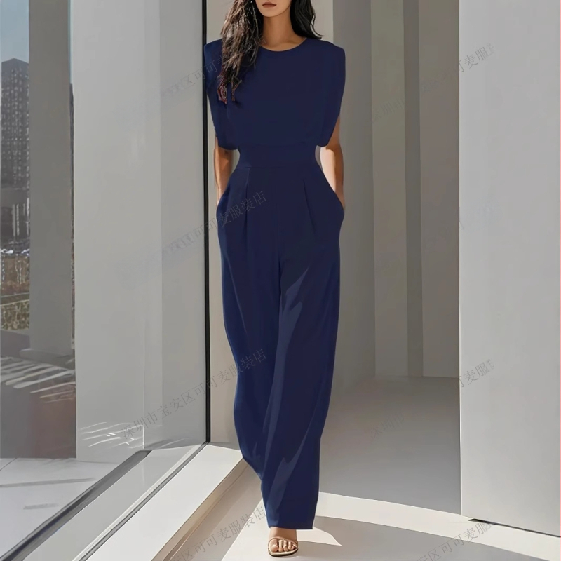 Határokon átnyúló külkereskedelem, európai és amerikai stílusos új női divat, elegáns nyári, egyszínű, derékot karcsúsító overál