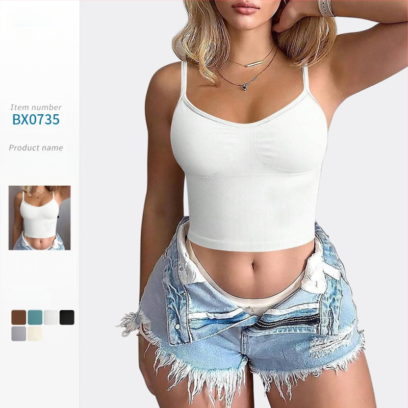 Naiste joogavest ilma rinnapatjadeta, soonikkoes kootud sukahoidjatega sporditop, reguleeritavad õlarihmad, õmblusteta lühike sisemine rõivas