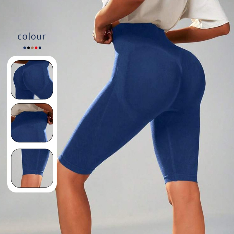 Moteriškos jogos kelnės su persikų spalvos klubų lavinimo, klubų pakėlimo, aukštu juosmeniu, pilvo raumenims skirtomis, elastingomis bėgimo treniruotėmis, greitai džiūstančiomis, aptemptomis sportinėmis kelnėmis.