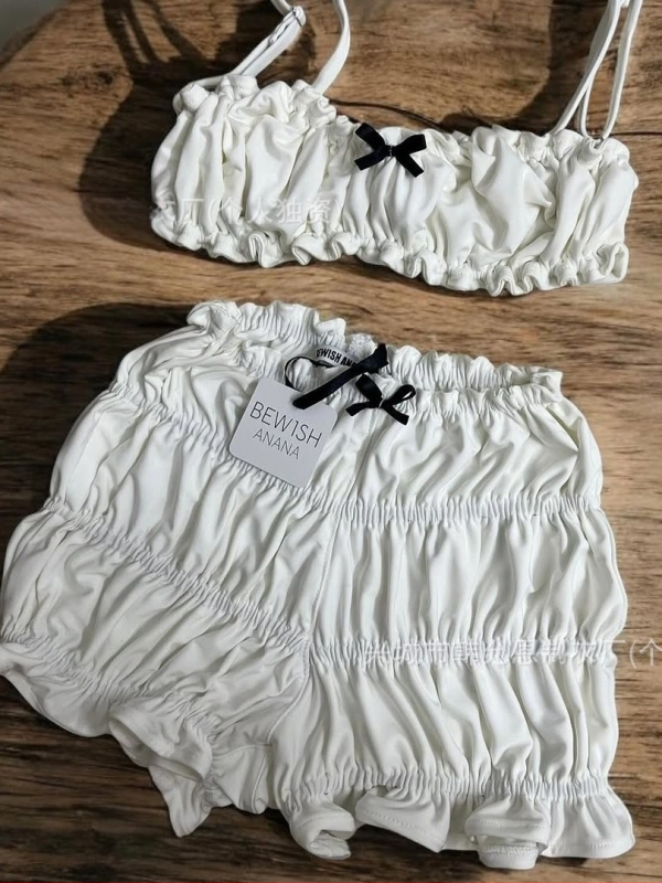 Uus ühevärviline Spice Girlsi ujumistrikoo, naistele mõeldud seksikas topp, kõrge vöökohaga plisseeritud bokserid