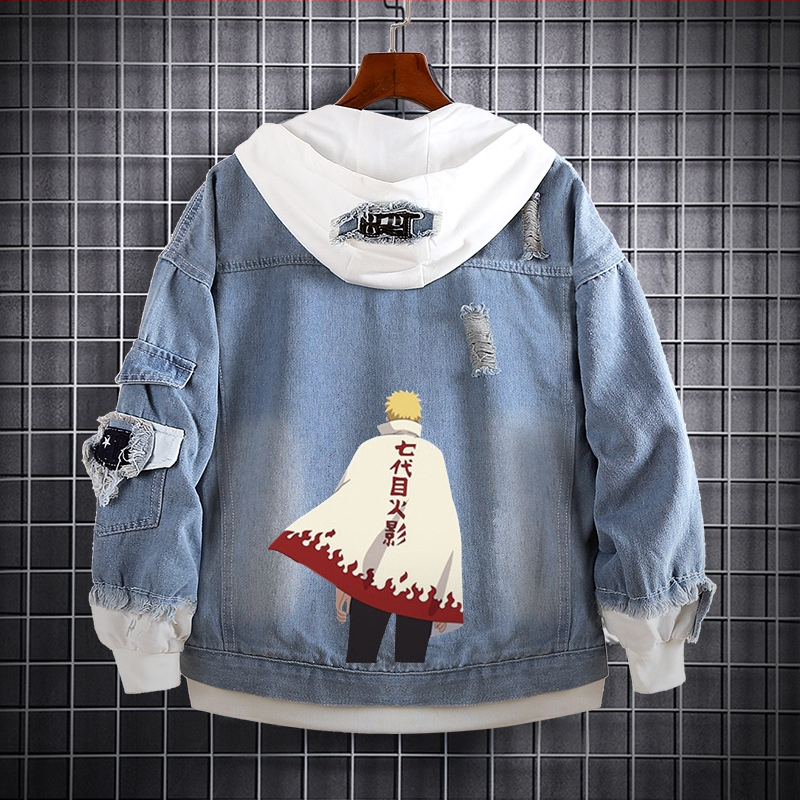 Naruto Anime farmer pulóver Naruto Kakashi Akatsuki szövet Sasuke Peripheral trendi farmerdzseki ruhák