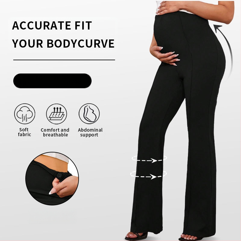 Europos ir Amerikos tarpvalstybinės pavasario ir rudens naujos plonos aukšto liemens platėjančios kelnės, madingos liekninamosios, elastingos, pilvo atramos, ilgos kelnės nėščiosioms.