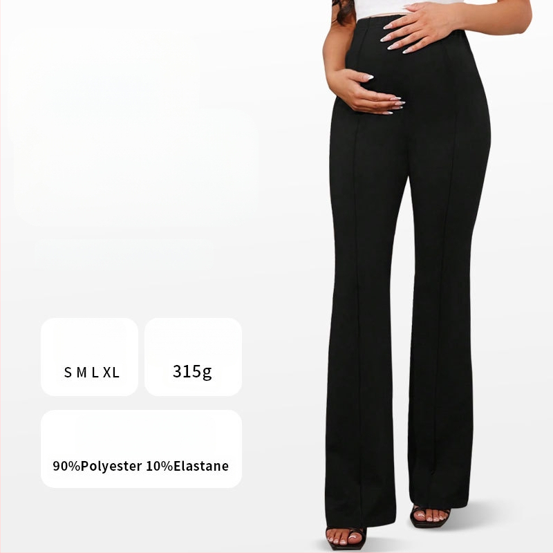 Europos ir Amerikos tarpvalstybinės pavasario ir rudens naujos plonos aukšto liemens platėjančios kelnės, madingos liekninamosios, elastingos, pilvo atramos, ilgos kelnės nėščiosioms.