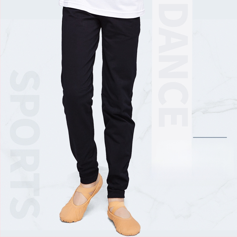 Šokių kelnės, morkų stiliaus, laisvos, likros, medvilnės, juodos, berniukiškos jogos kelnės, rudens egzamino tamprės