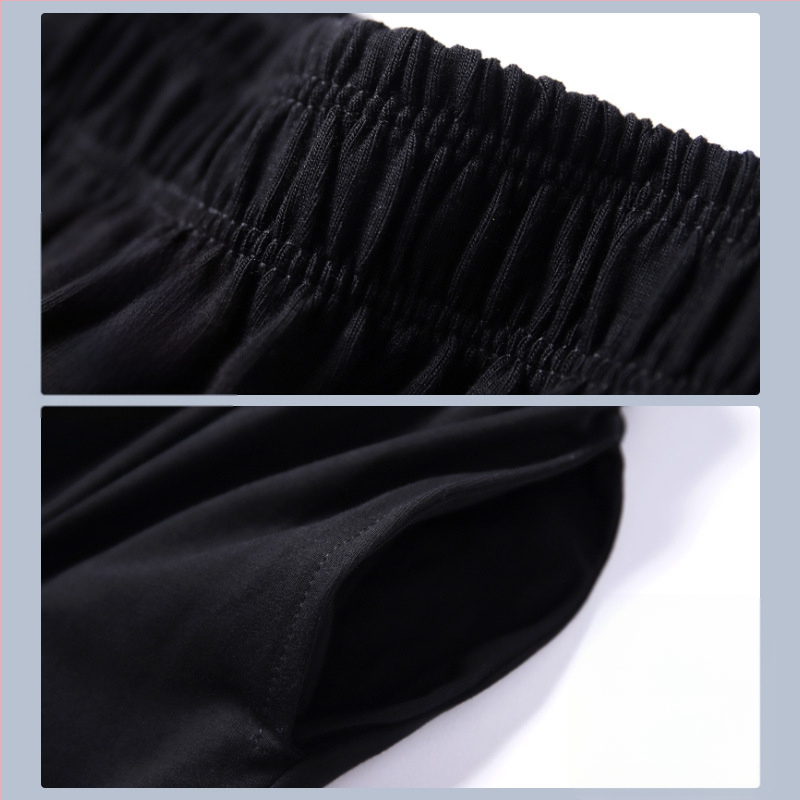 Šokių kelnės, morkų stiliaus, laisvos, likros, medvilnės, juodos, berniukiškos jogos kelnės, rudens egzamino tamprės