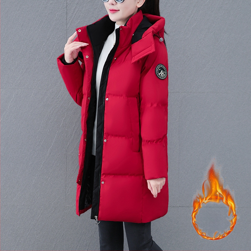 Jachetă de bumbac de lungime medie pentru femei 2024 iarna stil nou pentru mame de vârstă mijlocie îngroșată caldă din bumbac jachetă la modă vrac din bumbac