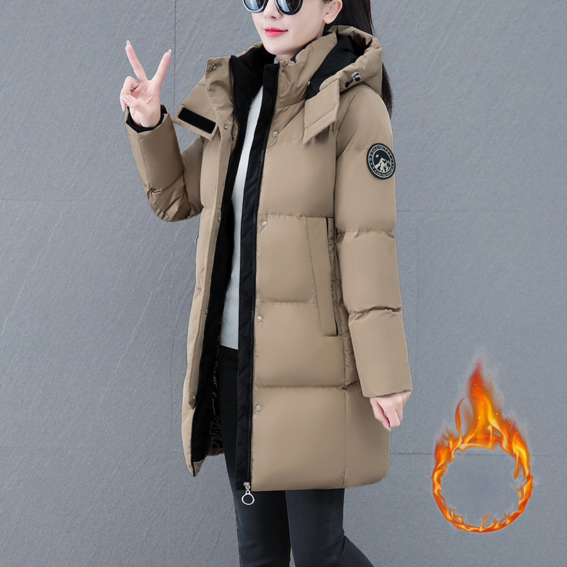 Jachetă de bumbac de lungime medie pentru femei 2024 iarna stil nou pentru mame de vârstă mijlocie îngroșată caldă din bumbac jachetă la modă vrac din bumbac