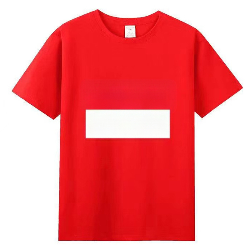 230 g-os fésült pamutból készült, tiszta színű, férfi és női póló, kerek nyakú, kínai piros, laza, masszív, rövid ujjú reklámpóló, friss piros, mozgatható póló