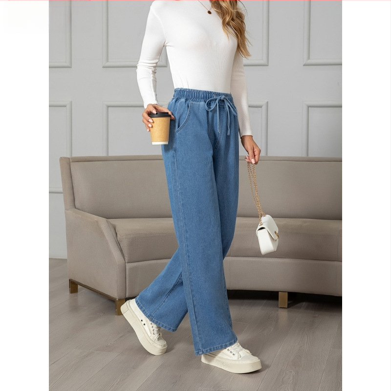 Női, nem rugalmas, egyenes szárú, klasszikus farmernadrág, mint például a klasszikus farmernadrág