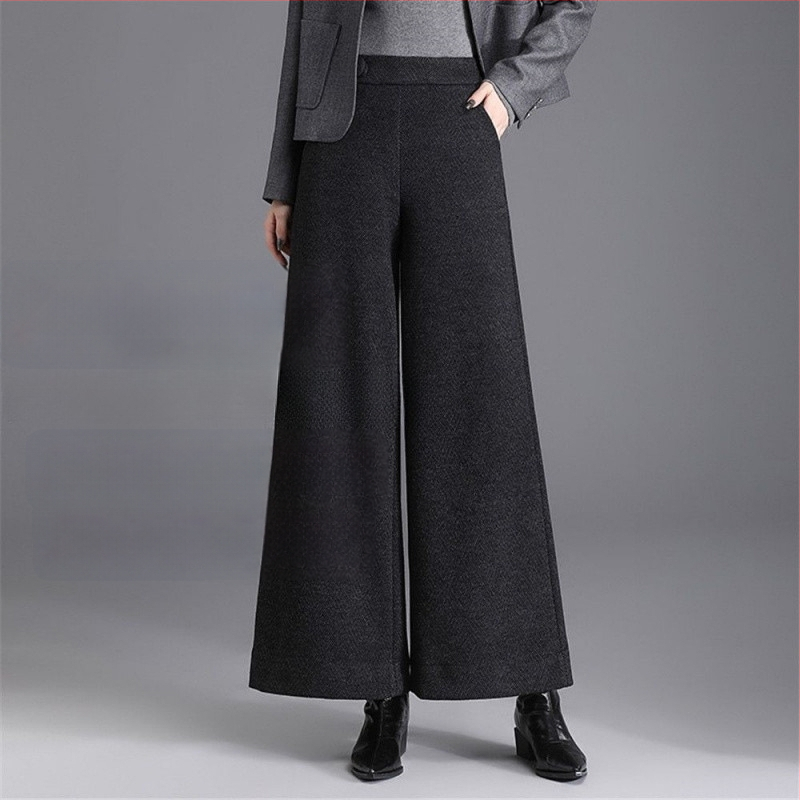 A6C gyapjú széles szárú nadrág női őszi-téli magas derekú nadrág Dose laza hétköznapi nadrág 2024 új Ancora piros nagy