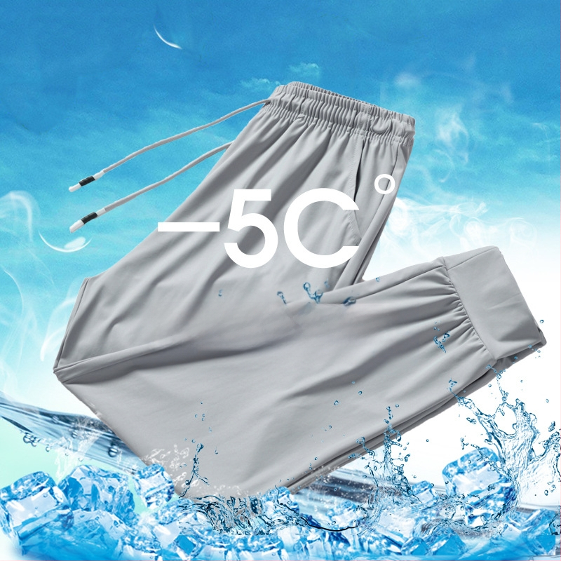 Fiú jégselyem nadrág nyári vékony lélegző laza gyermek vastag gyermek légkondicionáló nadrág nagy gyermek gyorsan száradó sportnadrág