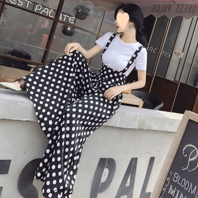 Moodsad lahtised laia säärega püksid, pluss-suuruses naiste 2025. aasta suvised uued sukahoidjaga pikad püksid