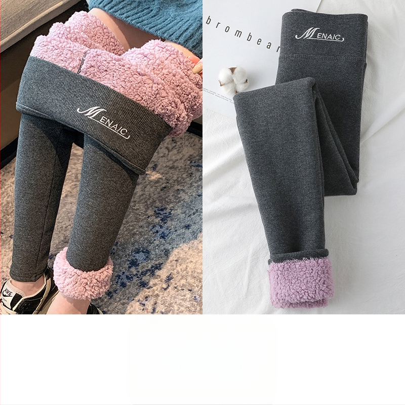 Őszi és téli bársony leggings női szűk leggings szürke menetes karcsúsító bárány bársony bélelt meleg pamut nadrág 9087