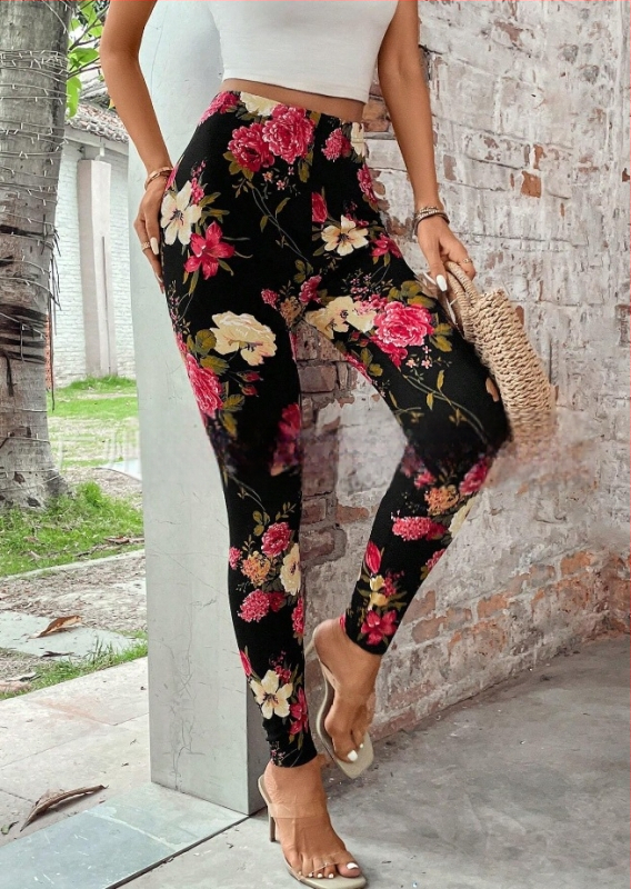 2024-es divatos felsőruházati leggings mintás női rugalmas, karcsúsító, bokáig érő nadrág