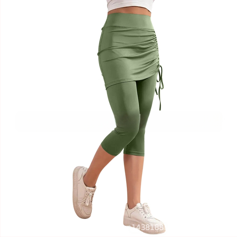 2025-ös európai és amerikai határokon átnyúló export új női magas derekú nyári tiszta színű, karcsúsított, rakott, rövidített nadrág