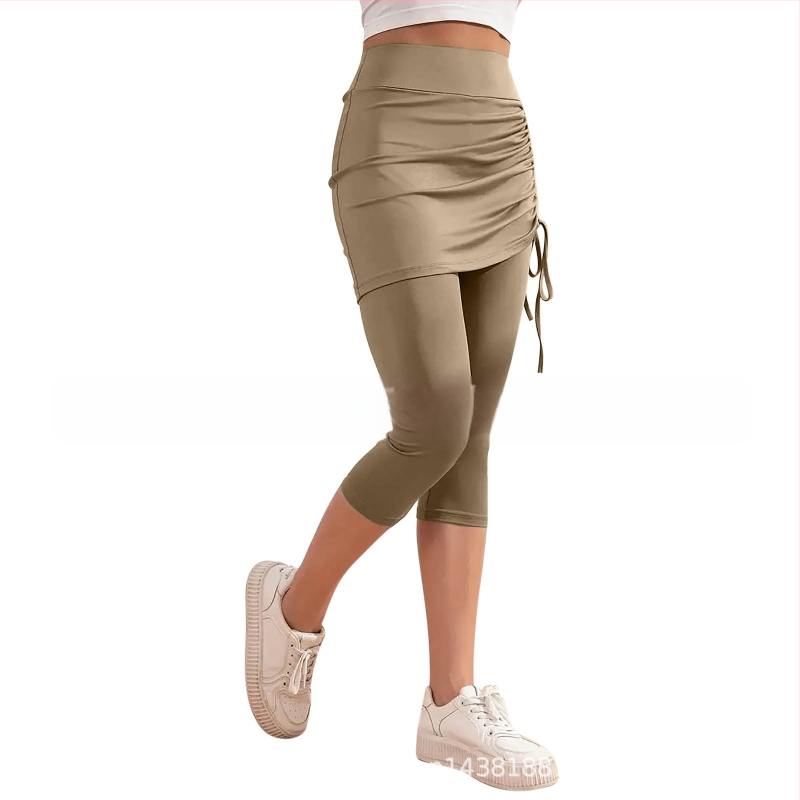 2025-ös európai és amerikai határokon átnyúló export új női magas derekú nyári tiszta színű, karcsúsított, rakott, rövidített nadrág