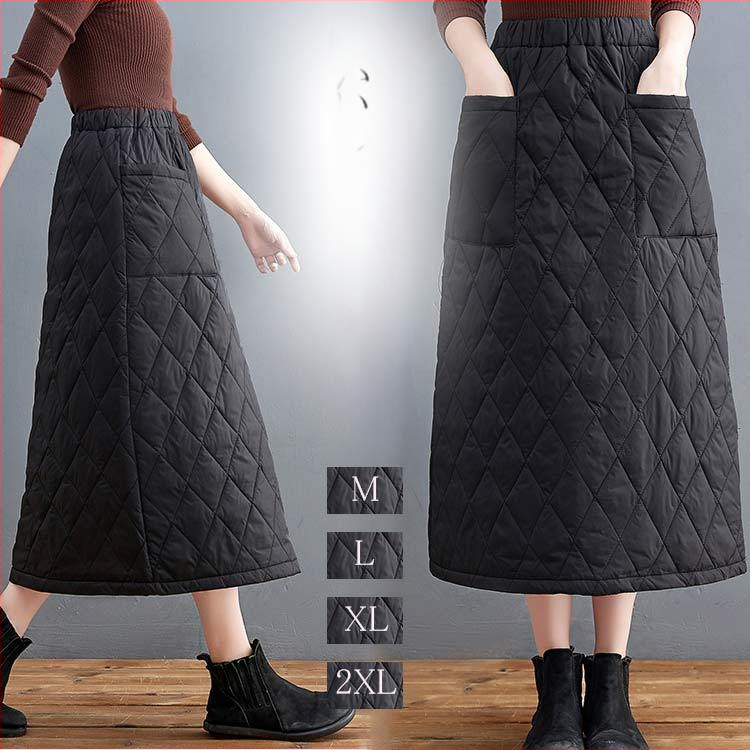 Őszi és téli japán és koreai új, vastagított pamut szoknya, szélálló szoknya