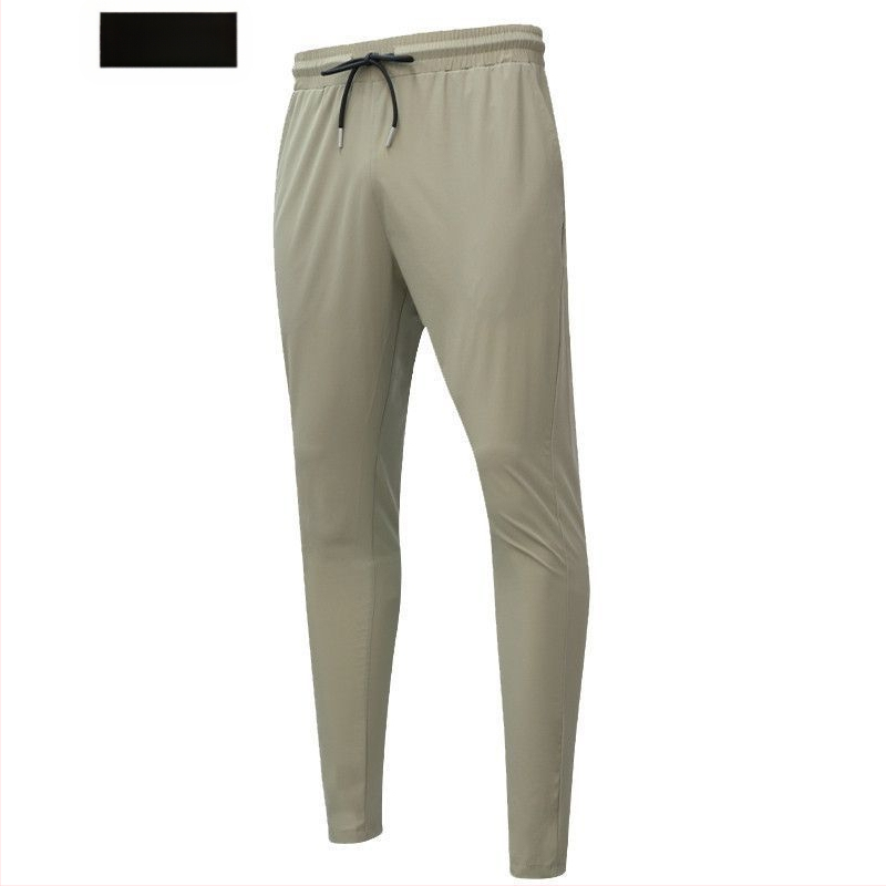 Suvised õhukesed jääsiidist spordipüksid meestele, fitnessjooksu vabaaja kiiresti kuivavad hingavad elastsed õhukesed sirged treeningpüksid