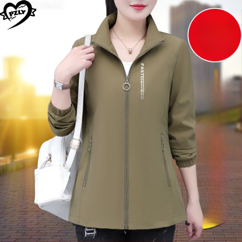 Függőleges galléros kabát női tavaszi és őszi 2025 új stílus középkorú anyuka bő plus size hétköznapi rövid dzseki felső női