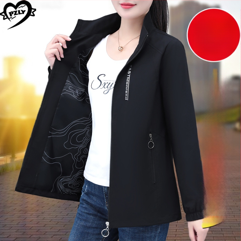 Függőleges galléros kabát női tavaszi és őszi 2025 új stílus középkorú anyuka bő plus size hétköznapi rövid dzseki felső női