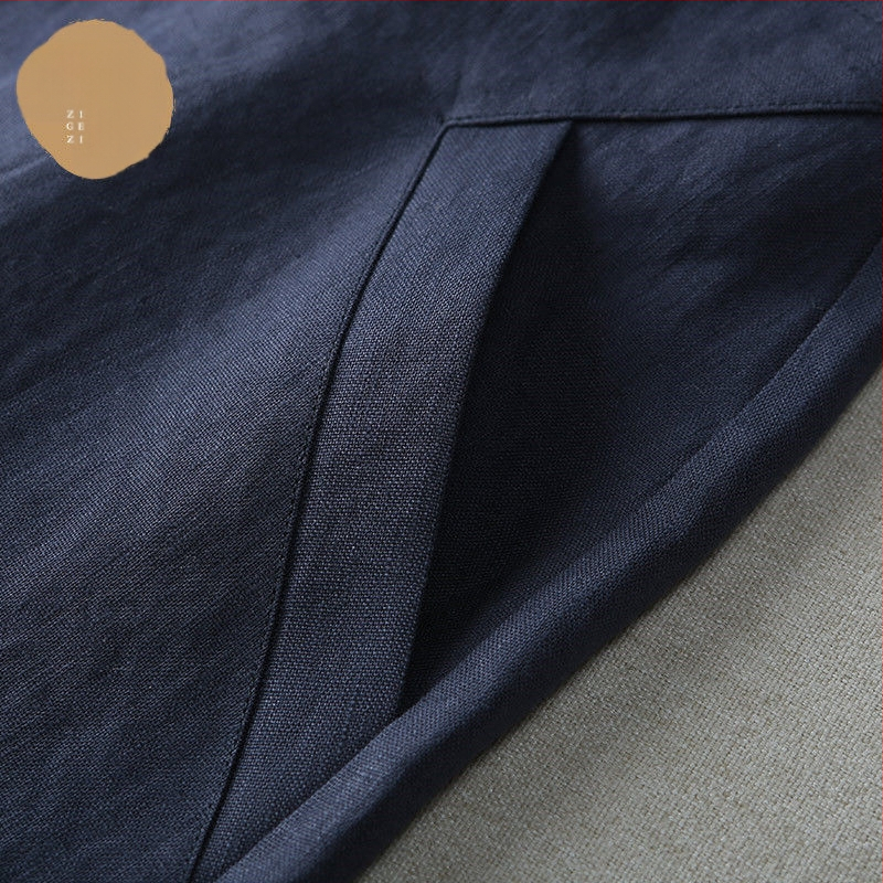 A leárazás nem fakul ~ lezser Zen Barna A-vonalú szoknya Női tavaszi és őszi új lenvászon középhosszú szoknya