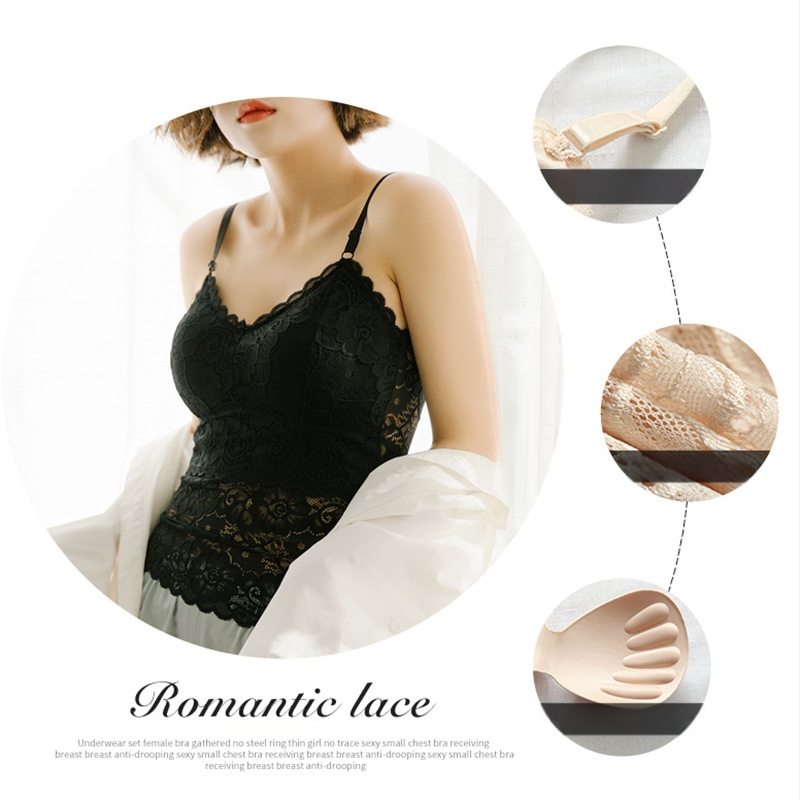 2020-as csipkés talpú, hosszú, karcsúsított belső felső, karcsúsító, fekete, mellkasra szegett, jégselyem belső mellény