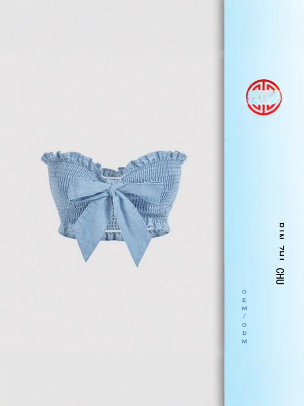 Népszerű európai és amerikai külkereskedelmi pánt nélküli pillangós, luxusminőségű, pánt nélküli farmer melltartó, mosott, ingázós, édes farmer, pánt nélküli