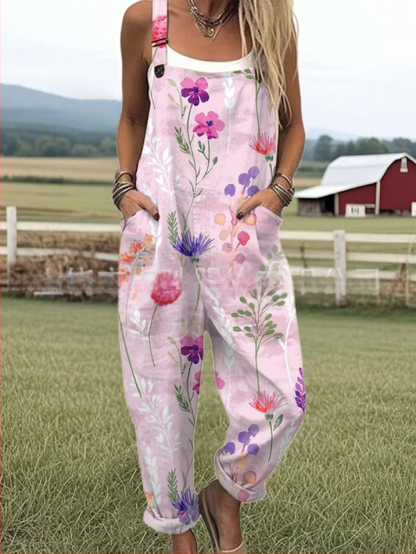 2025 Határokon átnyúló új női ruházat Amazon európai és amerikai nyári 3D nyomtatott gombos nadrágtartók alkalmi nadrágtartók