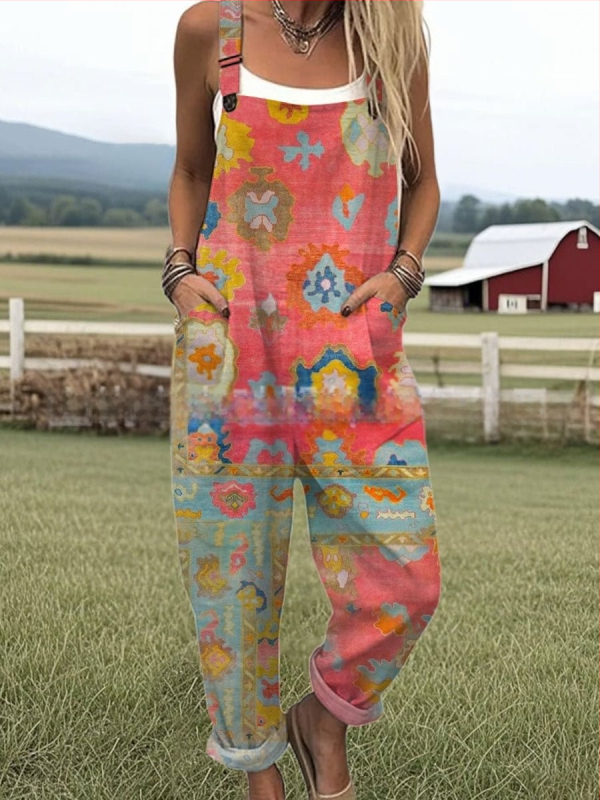 2025 Határokon átnyúló új női ruházat Amazon európai és amerikai nyári 3D nyomtatott gombos nadrágtartók alkalmi nadrágtartók