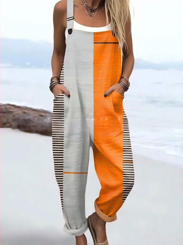 2025 Határokon átnyúló új női ruházat Amazon európai és amerikai nyári 3D nyomtatott gombos nadrágtartók alkalmi nadrágtartók