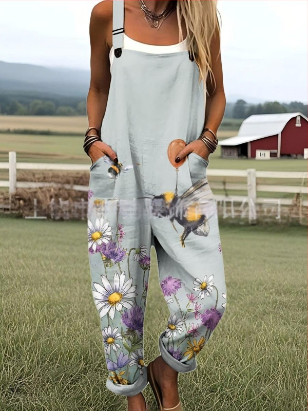 2025 Határokon átnyúló új női ruházat Amazon európai és amerikai nyári 3D nyomtatott gombos nadrágtartók alkalmi nadrágtartók