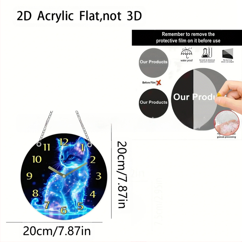 1 2D lame helendav sinine tsiibet akrüülist dekoratiivripats, sobib kodu ja elutoa kaunistamiseks
